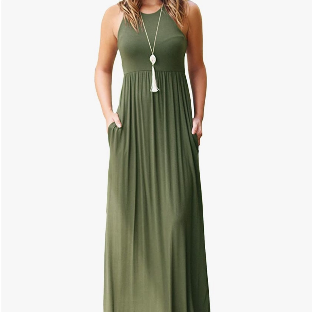 Green flowy maxi dress